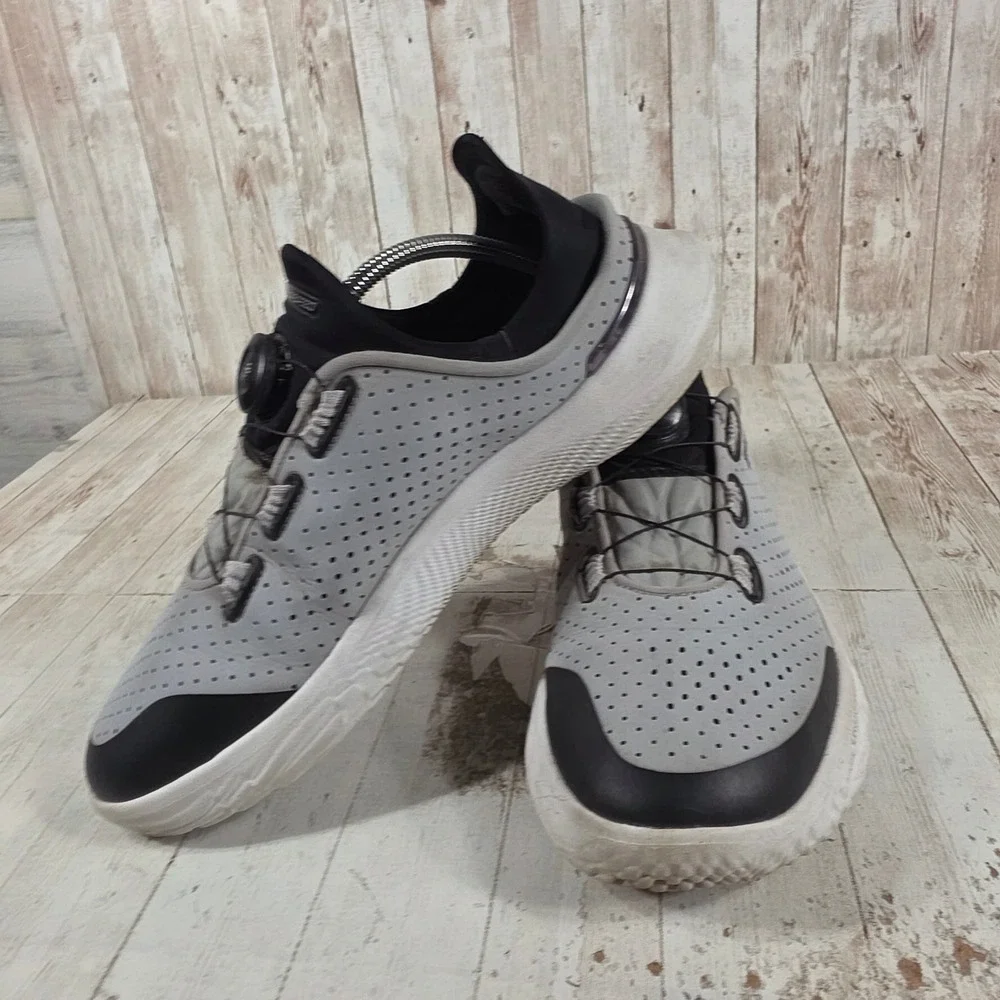 Under Armour Flow SlipSpeed Mens Grey Black Training Shoes 3026197-107 Size 11